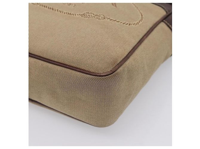 PRADA Shoulder Bag Canvas Brown Silver Auth mr2938 Silvery - view 9
