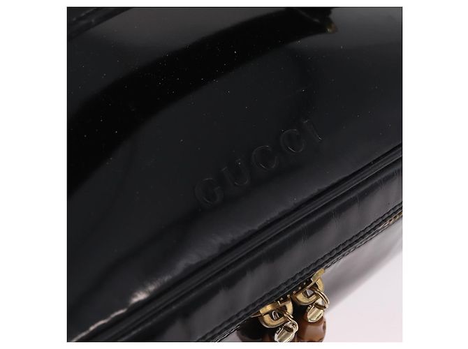 Borsa Vanity GUCCI Bamboo Beauty Case Vernice Nero 032 200159 0150 Auth mr2924 - vista 19