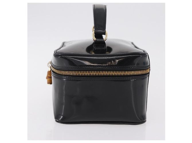 Borsa Vanity GUCCI Bamboo Beauty Case Vernice Nero 032 200159 0150 Auth mr2924 - vista 3