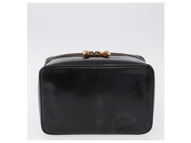 Borsa Vanity GUCCI Bamboo Beauty Case Vernice Nero 032 200159 0150 Auth mr2924 - vista 5