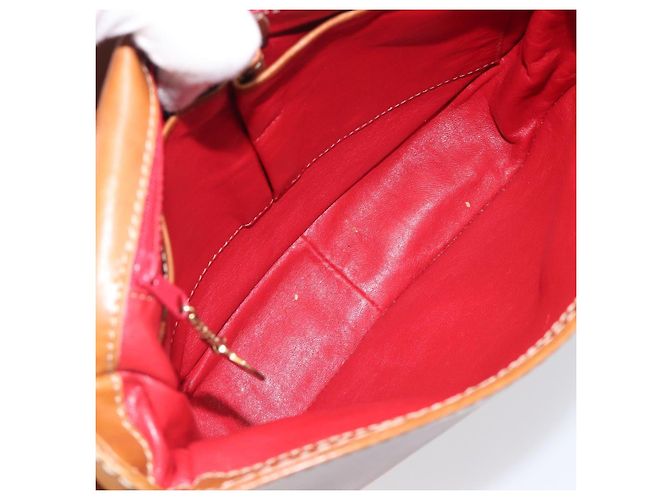 Edge Céline Bolso de hombro CELINE de cuero marrón dorado Auth ep15959 Castaño - vista 10