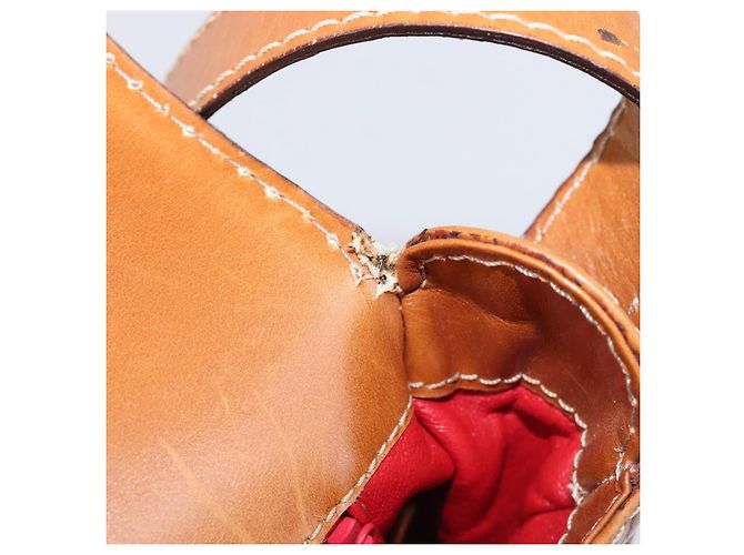 Edge Céline Bolso de hombro CELINE de cuero marrón dorado Auth ep15959 Castaño - vista 11
