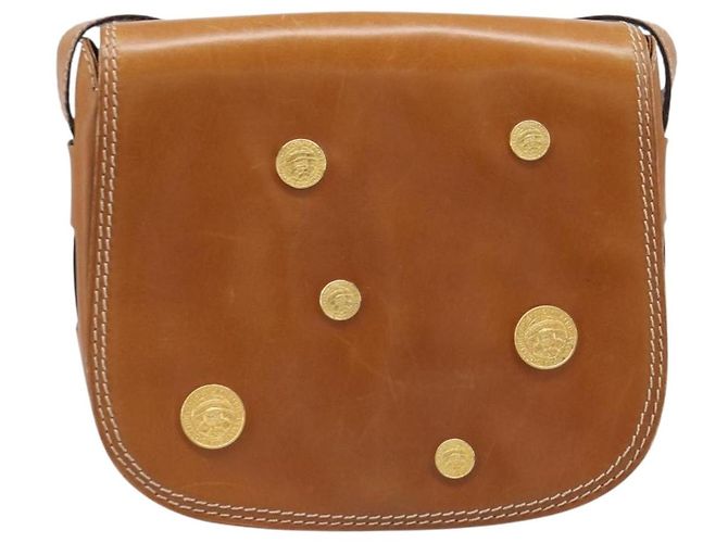 Edge Céline Bolso de hombro CELINE de cuero marrón dorado Auth ep15959 Castaño - vista 13