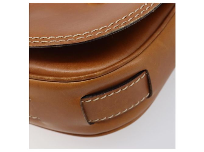 Edge Céline Bolso de hombro CELINE de cuero marrón dorado Auth ep15959 Castaño - vista 15