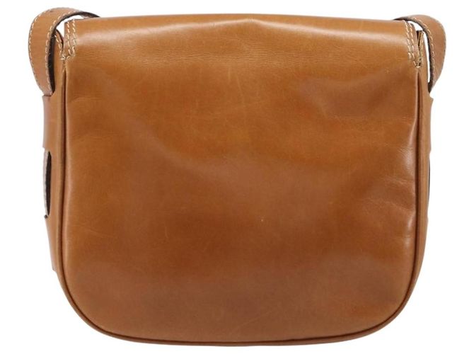 Edge Céline Bolso de hombro CELINE de cuero marrón dorado Auth ep15959 Castaño - vista 2