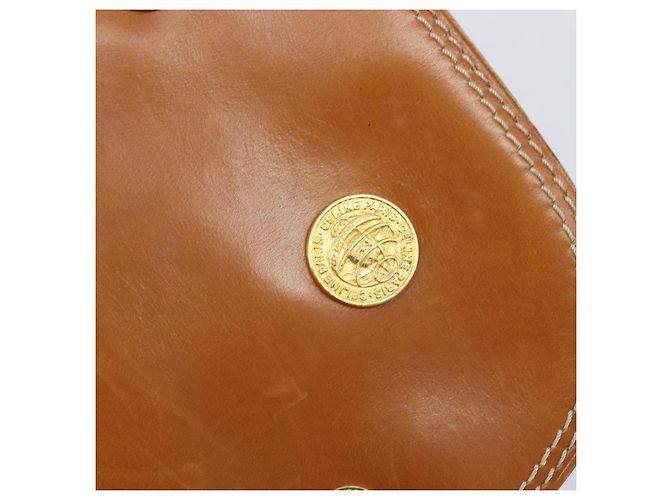 Edge Céline Bolso de hombro CELINE de cuero marrón dorado Auth ep15959 Castaño - vista 20