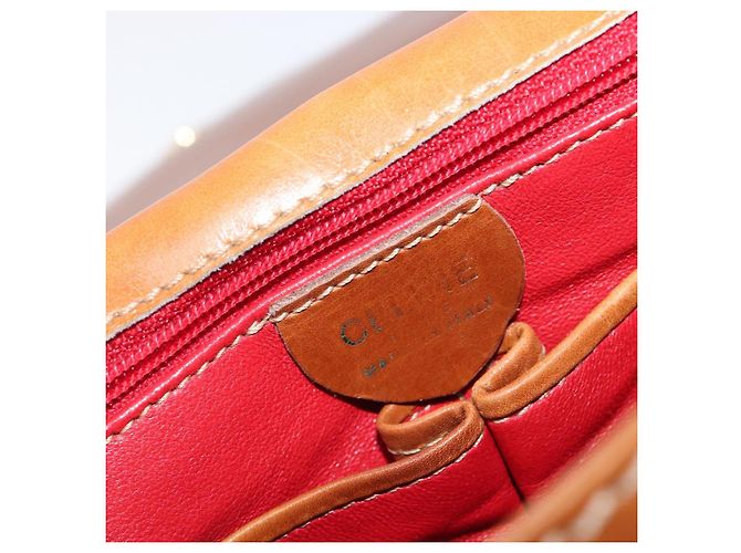 Edge Céline Bolso de hombro CELINE de cuero marrón dorado Auth ep15959 Castaño - vista 22
