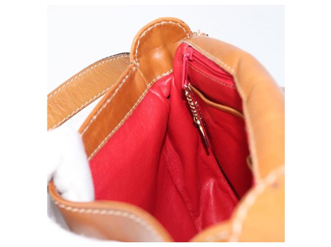 Edge Céline Bolso de hombro CELINE de cuero marrón dorado Auth ep15959 Castaño - vista 24