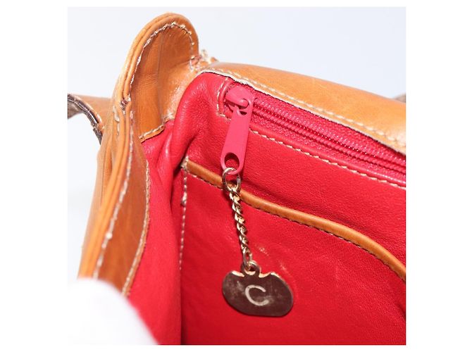 Edge Céline Bolso de hombro CELINE de cuero marrón dorado Auth ep15959 Castaño - vista 25