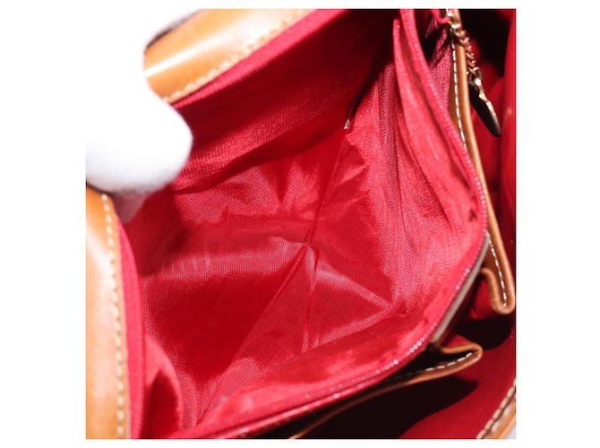 Edge Céline Bolso de hombro CELINE de cuero marrón dorado Auth ep15959 Castaño - vista 26