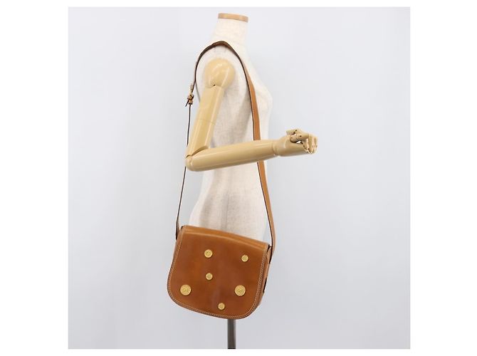Edge Céline Bolso de hombro CELINE de cuero marrón dorado Auth ep15959 Castaño - vista 28