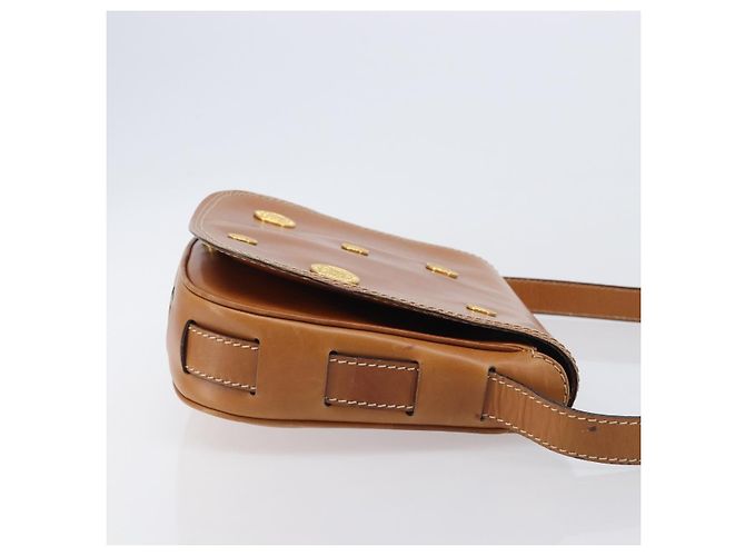 Edge Céline Bolso de hombro CELINE de cuero marrón dorado Auth ep15959 Castaño - vista 3