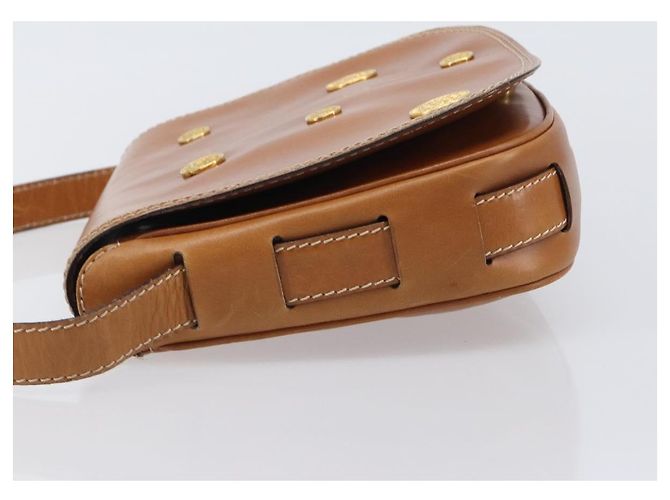 Edge Céline Bolso de hombro CELINE de cuero marrón dorado Auth ep15959 Castaño - vista 4