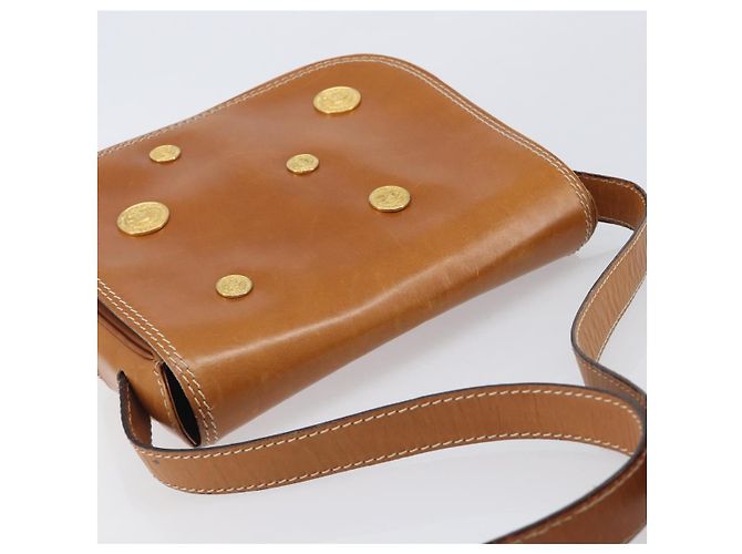 Edge Céline Bolso de hombro CELINE de cuero marrón dorado Auth ep15959 Castaño - vista 6