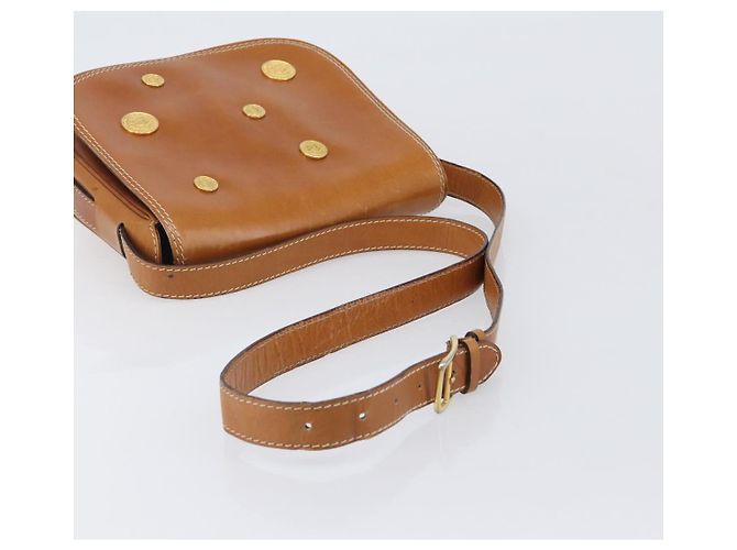 Edge Céline Bolso de hombro CELINE de cuero marrón dorado Auth ep15959 Castaño - vista 7