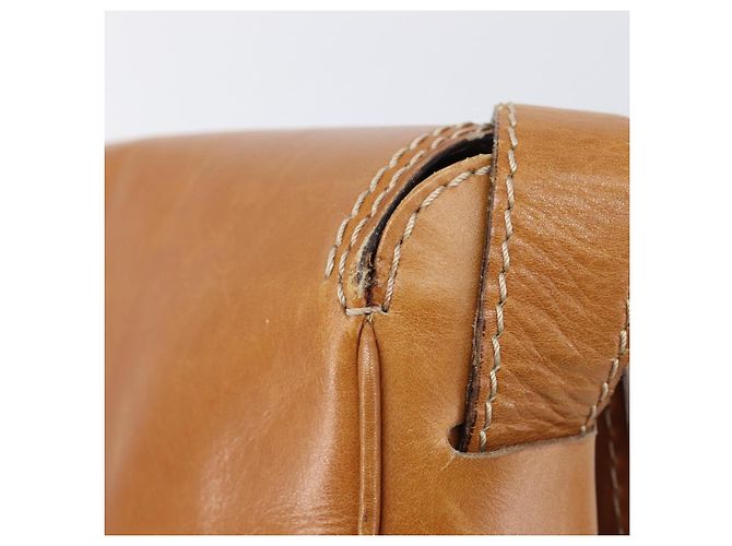 Edge Céline Bolso de hombro CELINE de cuero marrón dorado Auth ep15959 Castaño - vista 9