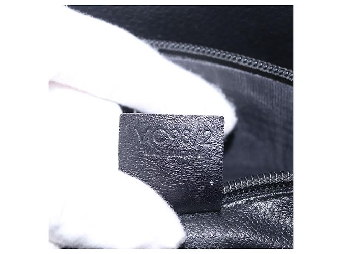 Céline Sac cabas CELINE Macadam Canvas PVC Cuir Noir Or Auth 206040V Doré - vue 12