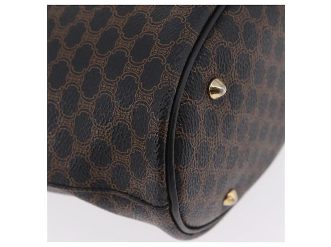 Céline Sac cabas CELINE Macadam Canvas PVC Cuir Noir Or Auth 206040V Doré - vue 16