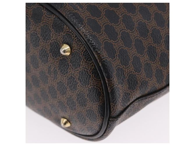 Céline Sac cabas CELINE Macadam Canvas PVC Cuir Noir Or Auth 206040V Doré - vue 19