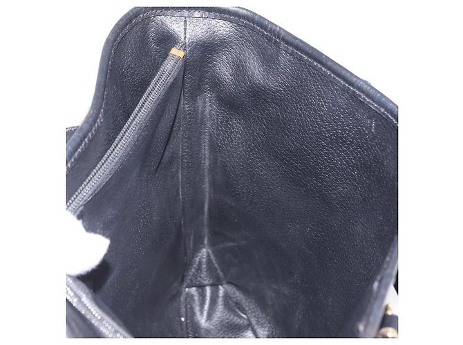 Céline Sac cabas CELINE Macadam Canvas PVC Cuir Noir Or Auth 206040V Doré - vue 22