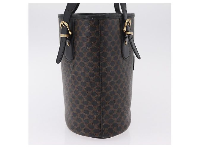 Céline Sac cabas CELINE Macadam Canvas PVC Cuir Noir Or Auth 206040V Doré - vue 5