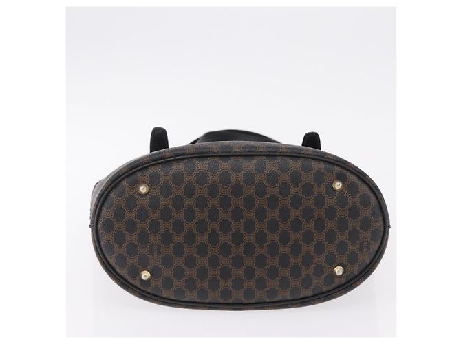 Céline Sac cabas CELINE Macadam Canvas PVC Cuir Noir Or Auth 206040V Doré - vue 7