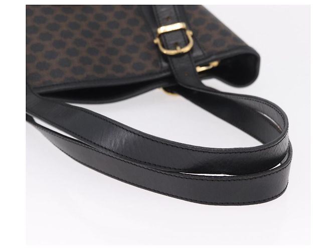 Céline Sac cabas CELINE Macadam Canvas PVC Cuir Noir Or Auth 206040V Doré - vue 8