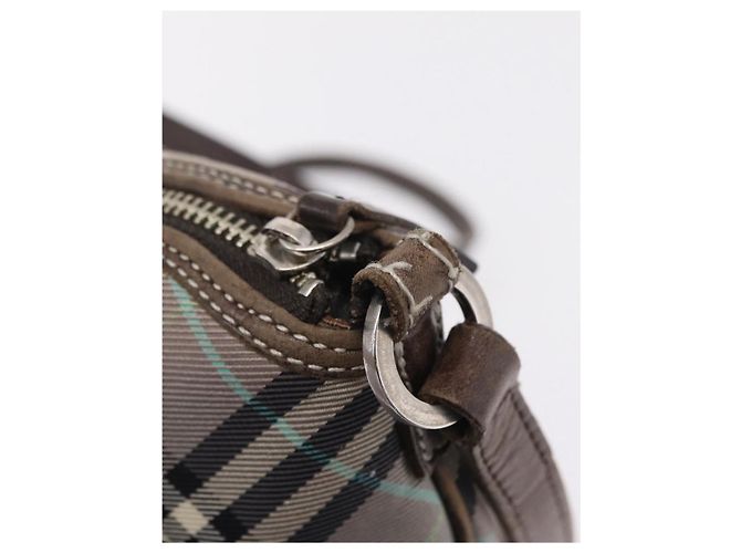 BURBERRY Nova Check Schultertasche Canvas Gray Silver Auth mr3014 Braun Silber - Ansicht 10