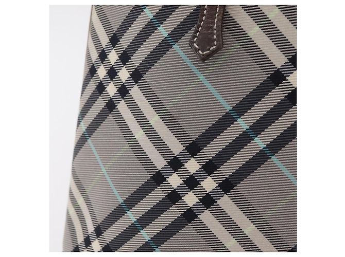 BURBERRY Nova Check Schultertasche Canvas Gray Silver Auth mr3014 Braun Silber - Ansicht 2