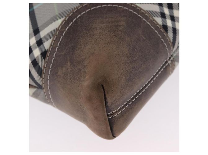 BURBERRY Nova Check Schultertasche Canvas Gray Silver Auth mr3014 Braun Silber - Ansicht 20