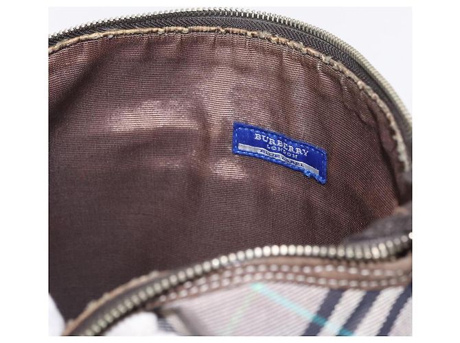 BURBERRY Nova Check Schultertasche Canvas Gray Silver Auth mr3014 Braun Silber - Ansicht 23