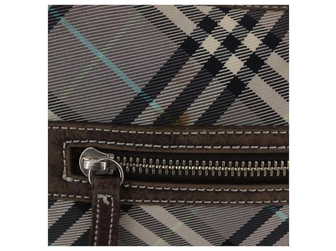 BURBERRY Nova Check Schultertasche Canvas Gray Silver Auth mr3014 Braun Silber - Ansicht 3