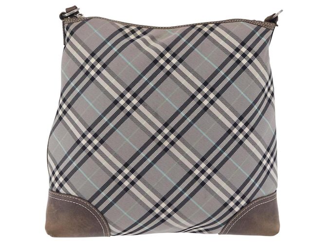 BURBERRY Nova Check Schultertasche Canvas Gray Silver Auth mr3014 Braun Silber - Ansicht 4