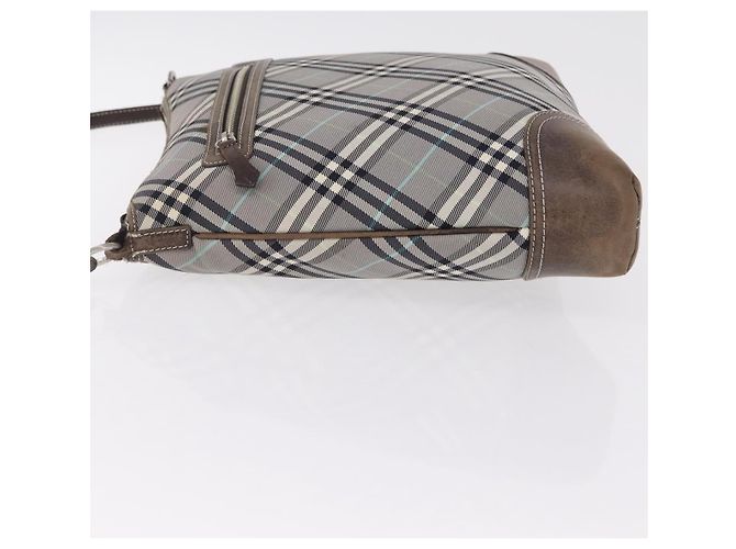 BURBERRY Nova Check Schultertasche Canvas Gray Silver Auth mr3014 Braun Silber - Ansicht 6