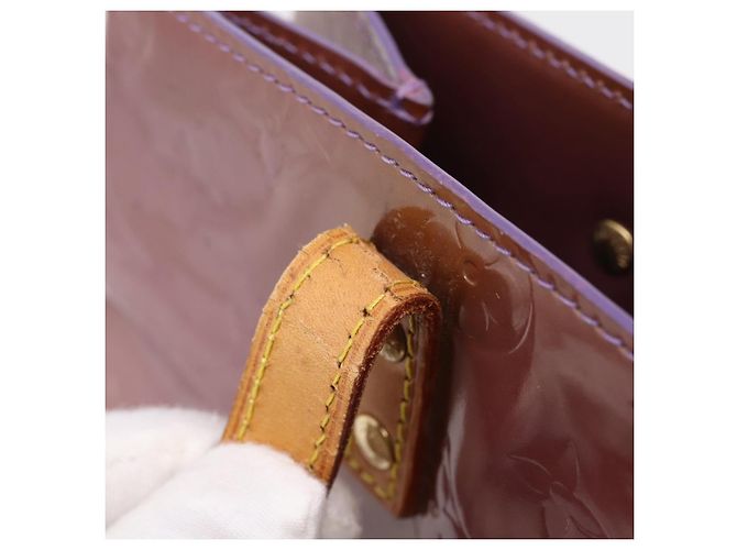 Bolsa de mão LOUIS VUITTON Monogram Vernis Reade MM Purple M91087 LV Auth BA16172 Roxo - vista 10