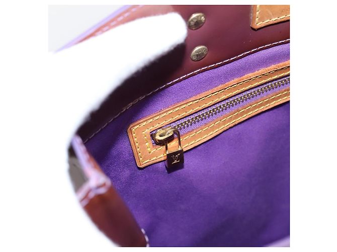 Bolsa de mão LOUIS VUITTON Monogram Vernis Reade MM Purple M91087 LV Auth BA16172 Roxo - vista 22