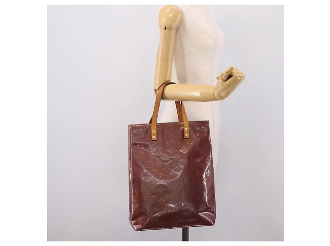 Bolsa de mão LOUIS VUITTON Monogram Vernis Reade MM Purple M91087 LV Auth BA16172 Roxo - vista 24