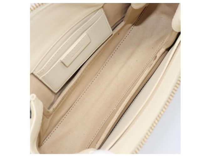 Chloé Chloe Roy Schultertasche aus Leder Ivory Gold Tone Auth BA15577A Roh - Ansicht 10