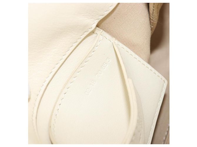 Chloé Chloe Roy Schultertasche aus Leder Ivory Gold Tone Auth BA15577A Roh - Ansicht 11