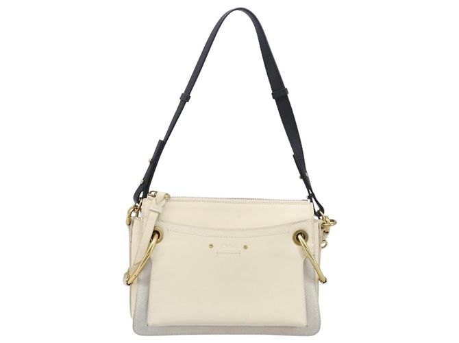Chloé Chloe Roy Schultertasche aus Leder Ivory Gold Tone Auth BA15577A Roh - Ansicht 13