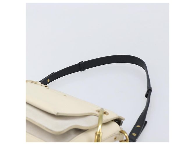 Chloé Chloe Roy Schultertasche aus Leder Ivory Gold Tone Auth BA15577A Roh - Ansicht 14