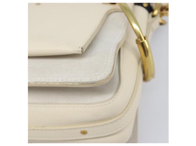 Chloé Chloe Roy Schultertasche aus Leder Ivory Gold Tone Auth BA15577A Roh - Ansicht 17
