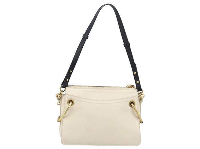 Chloé Chloe Roy Schultertasche aus Leder Ivory Gold Tone Auth BA15577A Roh - Ansicht 2