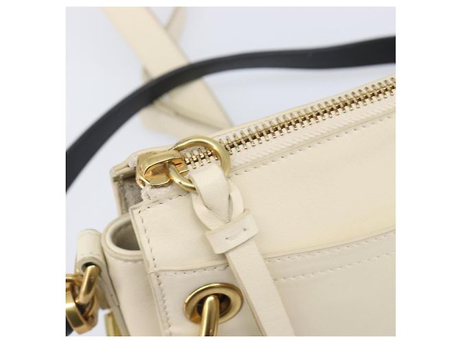 Chloé Chloe Roy Schultertasche aus Leder Ivory Gold Tone Auth BA15577A Roh - Ansicht 22