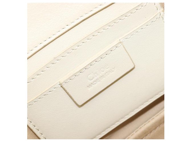 Chloé Chloe Roy Schultertasche aus Leder Ivory Gold Tone Auth BA15577A Roh - Ansicht 23