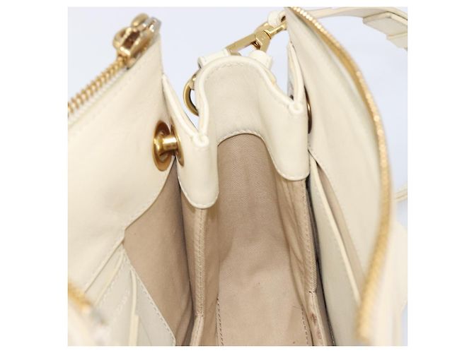 Chloé Chloe Roy Schultertasche aus Leder Ivory Gold Tone Auth BA15577A Roh - Ansicht 24