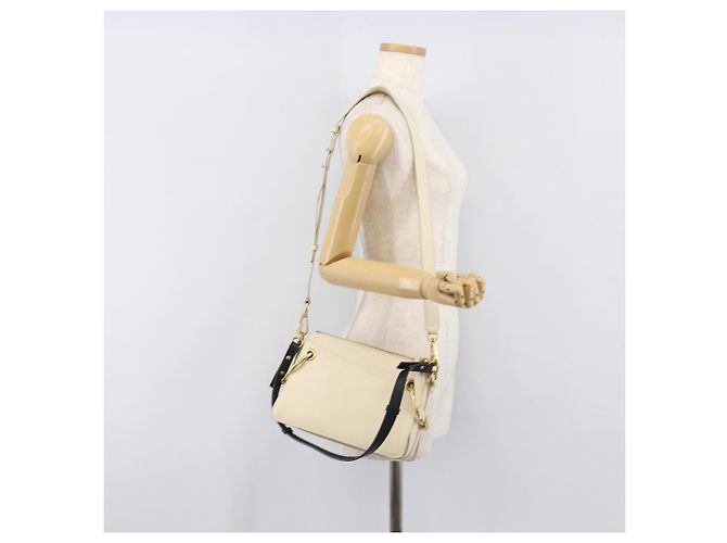 Chloé Chloe Roy Schultertasche aus Leder Ivory Gold Tone Auth BA15577A Roh - Ansicht 29