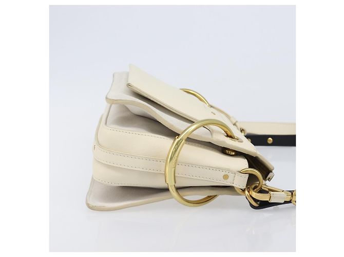 Chloé Chloe Roy Schultertasche aus Leder Ivory Gold Tone Auth BA15577A Roh - Ansicht 3