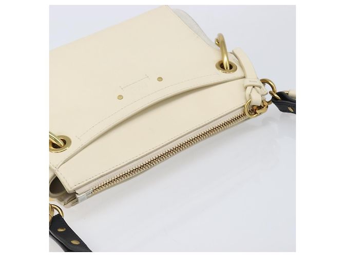 Chloé Chloe Roy Schultertasche aus Leder Ivory Gold Tone Auth BA15577A Roh - Ansicht 6