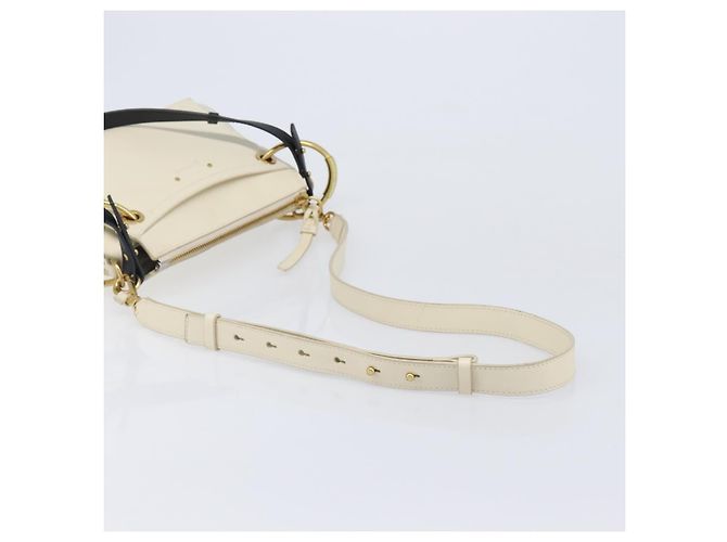 Chloé Chloe Roy Schultertasche aus Leder Ivory Gold Tone Auth BA15577A Roh - Ansicht 8
